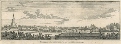 2163 't Steedje Aardenburg, te zien van de Koornmolen. Gezicht op de stad Aardenburg, vanaf de korenmolen, met ...