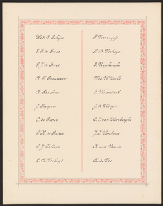 2187-7 Namen van de aanbieders aan burgemeester mr P.J.C. Hennequin van Sint Kruis