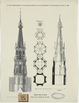 2270g Groote Kerk te Hulst. Ontwerp voor de restauratie van den toren. Ontwerp voor plattegrond, doorsnede en toren (in ...