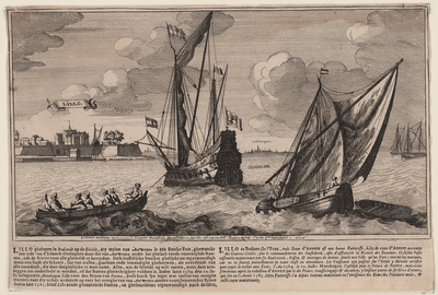 2290 Lillo. Gezicht op de schans te Lillo, vanaf de Schelde, de stad Antwerpen op de achtergrond, en schepen waaronder ...