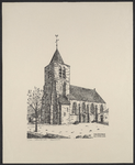 2369 Biggekerke Ned. Herv. Kerk [westgevel] / Bert L. Bokkers. [c . 1970]. 1 prent : ets ; 27,5 x 21,5 cm, blad 43 x ...