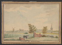 2375 Gezigt op Domburgh [van het ZO] / J.H. Schorer. 1773 mei 7. 1 tekening : potlood, penseel, in kleur ; 19,2 x 26,5 ...