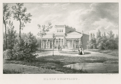 24 Klein Duinvliet. Gezicht op de buitenplaats Duinvliet te Aagtekerke, gebouwd 1839/1840 door de eigenaar A.J. van den ...