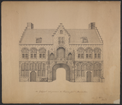 2626 De Gistpoort, ook genaamd de Blaauwe Poort te Middelburg / door J.J. Worell. 18 mei 1853. 1 tekening : O.I. inkt, ...