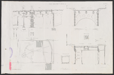 317b Dubbele draaibrug te Middelburg. Aanzicht (in opstand), (dwars)doorsneden van de nieuwe Bellinkbrug te Middelburg, ...