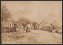 3191 Straat in St. Anna ter Muiden / H. Seghers. [c. 1900]. 1 tekening : sepia-aquarel ; 24 x 34 cm, 1900 c.]
