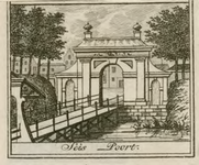 348 Seis Poort. De Seispoort te Middelburg, gezien van de landzijde, gebouwd in 1653, vervangen in 1794