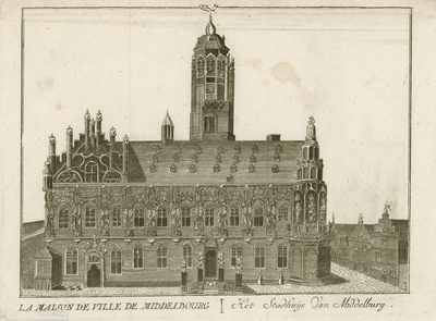 392 La Maison de Ville de Middelbourg Het Stadhuys Van Middelburg. De voorzijde van het stadhuis te Middelburg en ...