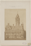 397-1 Photographische afbeelding van den voorgevel van het stadhuis te Middelburg. De voorgevel van het stadhuis aan de ...