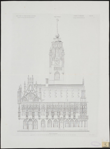 397-2 Voorgevel Marktzijde Stadhuis te Middelburg. De voorgevel van het stadhuis aan de Grote Markt te Middelburg