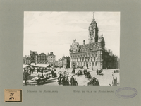 406 Stadhuis te Middelburg Hôtel de Ville de Middelbourg. Gezicht op het stadhuis en een deel van de Grote Markt te ...