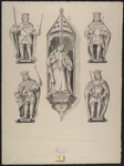 408d De beelden (30-35) van de graven en gravinnen van Holland en Zeeland Karel (2x) en Maximilliaen, Maria (met ...
