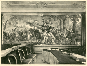 449 Het wandtapijt uit Brussel door David Leijniers 'Triomfen van goden en godinnen' in de civiele audiëntiezaal van de ...