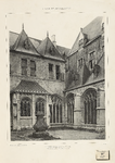 490-5 Abbaye de Middelbourg. Aile septentrionale du Cloître (Extérieur). De noordelijke vleugel van de kloostergang aan ...