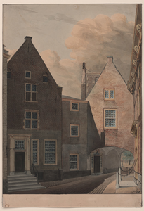 521 Gezicht op het huis Vlissingen met Abdijpoort aan het Koorkerkhof te Middelburg (vóór 1879 een nieuwe gevel voor ...