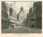 627 De Oostkerk te Middelburg. Gezicht op de Oostkerk te Middelburg door de Breestraat. Met privilege (Staten-Generaal)