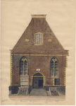 661 Voorgevel Oud Gasthuis. - Afgebroken 1867. De voorgevel van het Gasthuis aan de Lange Delft te Middelburg
