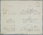 663 Ontwerp van een nieuw Gasthuis te Middelburg. Doorsneden, plattegronden en opstanden van het nieuwe Gasthuis aan ...