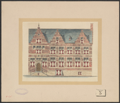 676 Plan van restauratie van de gevel van de Bank van Lening aan de Giststraat te Middelburg, met geschilderde luiken