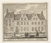 679 Latijnsche en Doorluchtige School, te Middelburg. De voorgevel van de Latijnse school aan de Latijnse Schoolstraat ...