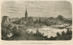 75 De Badplaats Domburg, (Provincie Zeeland.). Gezicht op Domburg, vanuit het noordoosten, met tekst aan de achterzijde