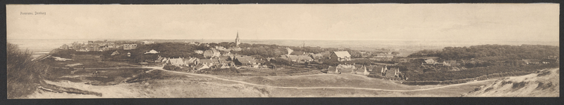 78 Panorama, Domburg. Gezicht op Domburg in vogelvlucht, vanuit het noordwesten