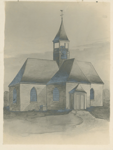 802 De in 1882 afgebroken Nederlandse Hervormde kerk te Nieuwland
