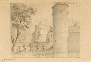 814 Casteel te Westhoven, hooftsijde in Walgeren A° 1674. Gezicht op de hoofdingang van het kasteel Westhove te Oostkapelle