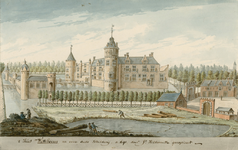 816 't Huis Westhoven, naar eene oude schilderij, A. 1695, door Ic. Hildernisse gecopieert. Gezicht op het kasteel ...