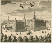 819 't Kasteel van Westhoven. Gezicht op het kasteel Westhove te Oostkapelle, met voorbijgangers