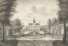 829a Het Huis van de Hooge vreye heerleikheid Duinbeek, van 't plein te zien. Gezicht op het huis Duinbeek te ...