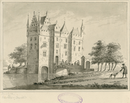 836 Duinhove. Gezicht op het kasteel Duinhove te Oostkapelle, met aantekening van mr J. Verheye van Citters