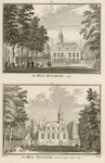 845 Het Huis Rynsburg. 1743. Het Huis Rynsburg van een andere zijde. 1743. Twee gezichten van het huis Rijnsburg te ...