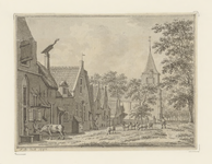 852 Gezicht in het dorp Oost-Souburg in de omgeving van de Nederlandse Hervormde kerk