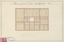 858d Plan van den onderbalktgrondt No. 4. Plattegrond van de onderbalkfundering voor een te bouwen hospitaal voor oude ...