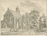 875 Gezicht op de Nederlandse Hervormde kerk te West-Souburg, met personen