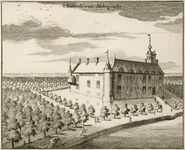 885 't Kasteel van Aldegonde. Gezicht op de voorzijde en rechterzijgevel van kasteel Aldegonde te West-Souburg