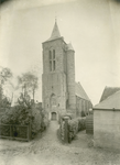932a Gezicht op de toren van de Nederlandse Hervormde kerk te Ritthem, vóór de restauratie