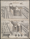 964 Popkensburg. (2x). Twee gezichten op kasteel Popkensburg te Sint Laurens van de voorzijde en achterzijde, op 1 blad