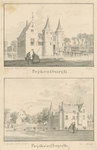 965 Popkensburgh. (2x). Twee gezichten op kasteel Popkensburg te Sint Laurens van de voorzijde en achterzijde, met ...