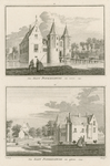 966 Het Slot Popkensburg van vooren. 1743. Het Slot Popkensburg van agteren. 1743. Twee gezichten op kasteel ...