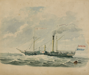 1014 Het stoom-passagiersschip Prinses Marianne, varend van Middelburg op Rotterdam