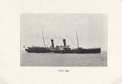 1019-3 Type 1887. Het stoomraderschip Engeland van de Stoomvaart Maatschappij Zeeland