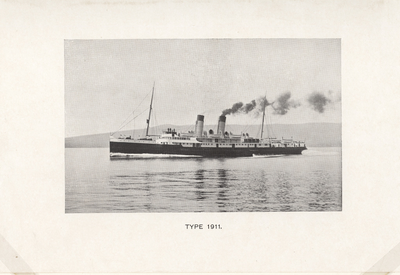 1019-5 Type 1911. Een stoomraderschip van de Stoomvaart Maatschappij Zeeland