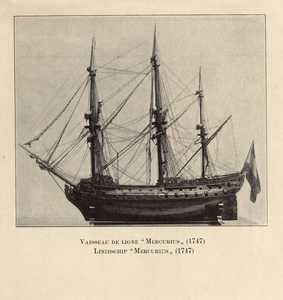 1022 Vaisseau de ligne Mercurius (1747) Linieschip Mercurius (1747). Model van het linieschip van de Admiraliteit van ...
