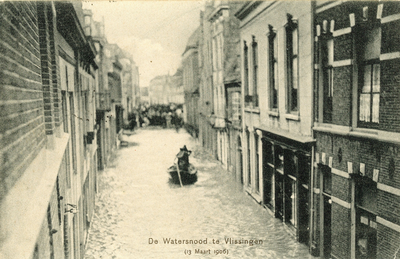 1146 1906 maart 13. De Watersnood te Vlissingen. 1906. 1 fotokaart ; 8,8 x 13,8 cm, 1906