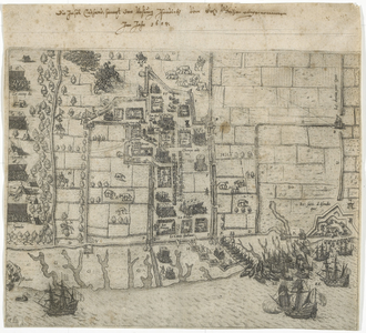 123 Kaart van de tocht van prins Maurits naar Watervliet en IJzendijke