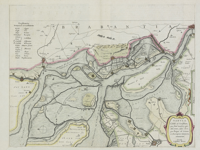 133 Kaart van de aanslag van Spinola op Zuid-Beveland vanuit de schans te Zandvliet, met de route van de sloepen naar ...