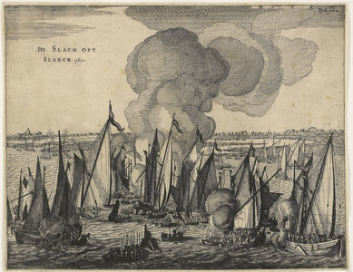 138 De Slach op 't Slaeck 1631. De slag op het Slaak tussen de Spanjaarden en het Staatse leger