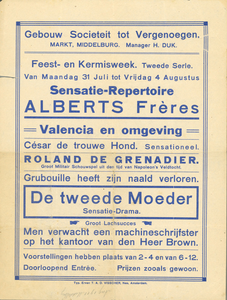 1469 Gebouw Sociëteit Tot Vergenoegen Markt (Middelburg). Feest en Kermisweek. Tweede Serie. (Amsterdam : Erven T.A.D. ...